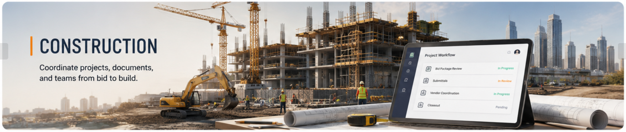 Construction sector workflow overview