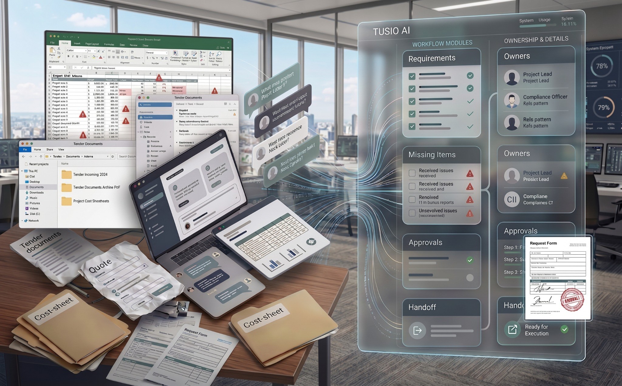 Scattered operational work becoming structured review-ready workflow